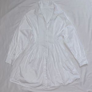 White button up shirt dress